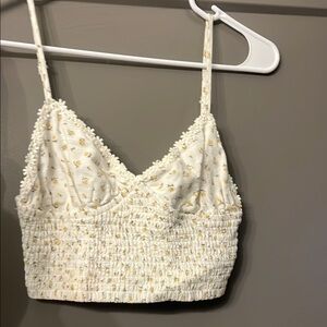 Floral White Crop Top